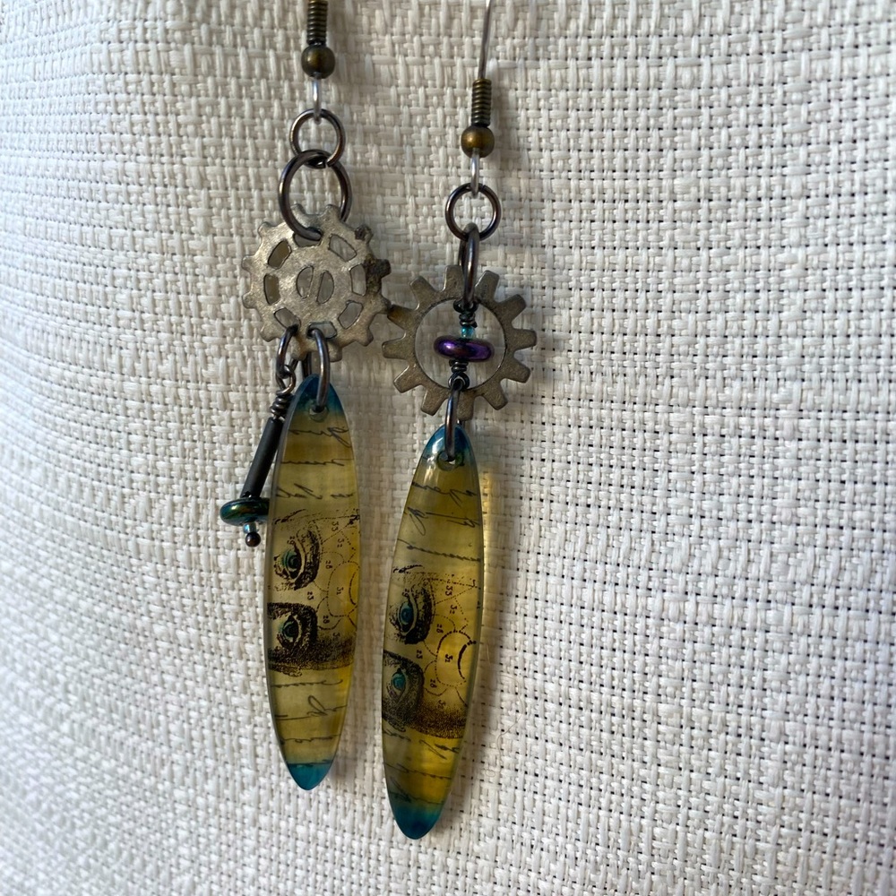 Steampunk gear earrings